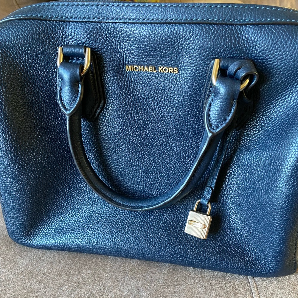 Michael Kors blue crossbody tote